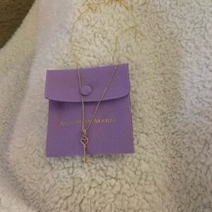 Gold Key Necklace with Purple Pouch